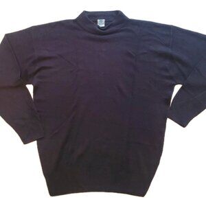 Rare VTG VW Volkswagen Motorsport Men's Black Mock Neck Driving Sweater Large